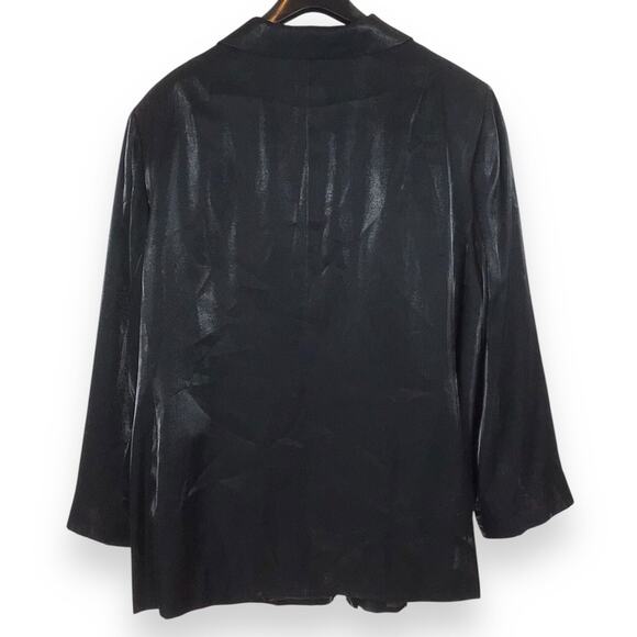 HARVE BERNARD Black Iridescent Shimmer One Button Blazer NWT size 24W - Picture 2 of 5